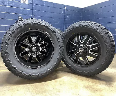 20  Fuel Maverick D538 Dually Black Wheels 35  MT Tires 8x200 Dodge Ram 3500 • $4369.05