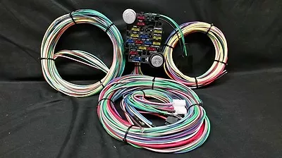 21 Circuit EZ Wiring Harness Chevy Mopar Ford Hotrods Universal X-long Wires • $189