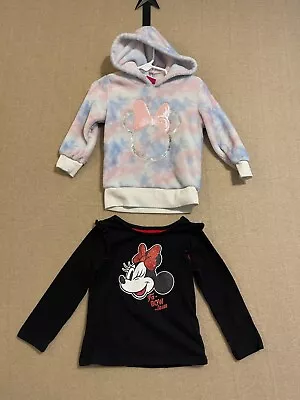 Disney Junior Minnie Mouse Sequin Hoodie And Black Top Girl's 2T • $11.95