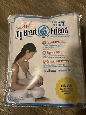 My Brest Friend Inflatable Nursing Travel Pillow Dark Blue&White New • $20