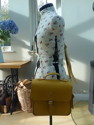 Cambridge Satchel Company Leather Ochre Mustard Yellow Traveller Bag 10.5 Inches • £85