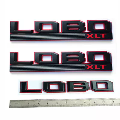 3x OEM LOBO XLT Emblem Fender Badge Fits F150 LOBO F-150 FL3Z-16720-L Black Red • $42.77