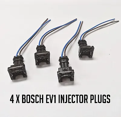 4 X Fuel Injector BOSCH Connector Plug EV1 OBD1 Pigtail Wiring Clips X 4 • $19.90