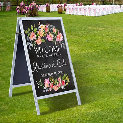 White A-Frame Sidewalk Chalk Board Sign Note Extra Large Chalkboard Blackboard • $36.99