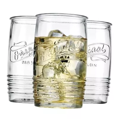  Set Of 8 Tumbler Glass Cups Mason Stemless Tall Drinking Glasses For 20 OZ • $47.98