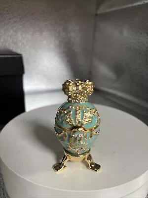 Mini Turquois Faberge Egg Trinket Box By Keren Kopal Crystals Elegant • $17
