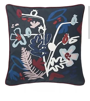 £7.99 • Buy Ikea Cushion Cover Floral Design Dark Blue/multicolour 50x50cm New 1 Pk