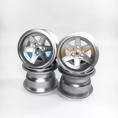 Custom 4 Pcs Metallic Silver Rims Wheels Hubs 22969 For Lego 8458 8461 8674 MOC • $25.82