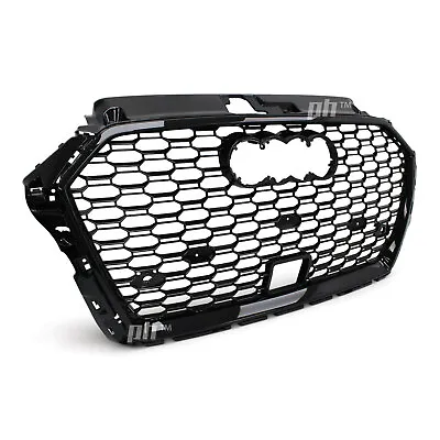 Grill Gloss Black RS3 Style Honeycomb Fits Audi A3 S3 8V 2017 - 2020 • $367.25