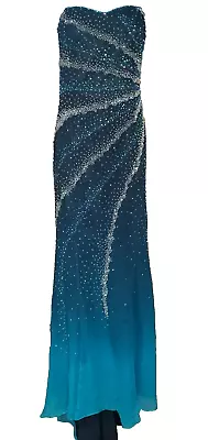 RIVA DESIGNS Beautiful Prom Pageant Log Strapless Dress Gown Size 16 • $79