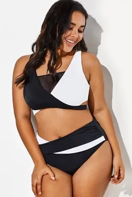 Meet Curve 2 Piece 2XL Black And White Bikini • $12