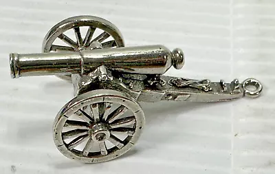 Die Cast Metal Civil War Cannon WESTAIR UK Miniature 2.5  Wheeled Chassis Chrome • $8