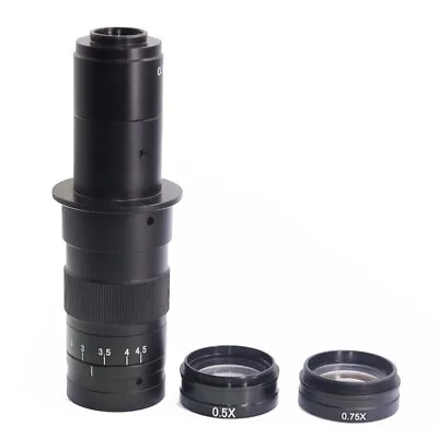 High Work Distance 180X C-Mount Industry Microscope Camera 0.5 0.75X Barlow Lens • $89.99