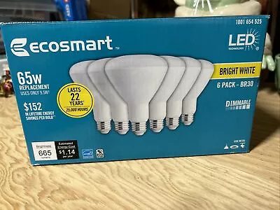 Light Bulbs! EcoSmart 65-Watt Equivalent BR30 Dimmable LED Bright White 6-Pack) • $16.86