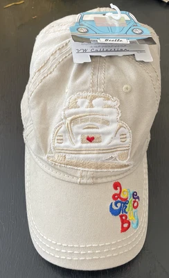 $33.99 • Buy Air Cooled VW Beetle Love That Bug Beige Hat Cap Strap Back