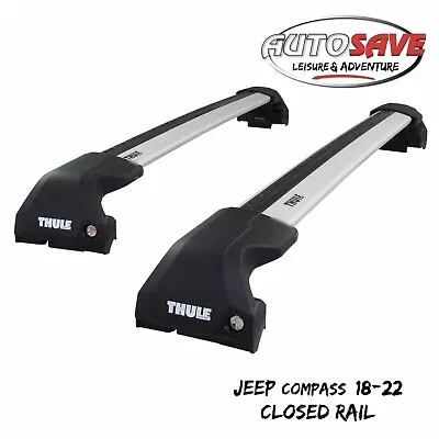 £304.50 • Buy Thule WingBar Edge Silver Roof Bars Set To Fit Jeep Compass 18-22 Closed Rail