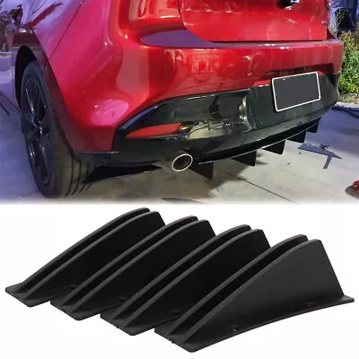 Black Rear Bumper Lip 4 Fins Diffuser Splitter Spoiler For Mazda 3 Mazdaspeed • $19.11