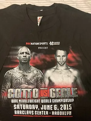 Miguel Cotto Vs Daniel Geale Barclays Brooklyn Boxing Shirt Mens Large • $49.99