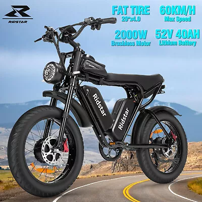 Ridstar Q20PRO 20’’ 2000W 40Ah Mountain Electric Bicycle 37MPH Dual Motor E-bike • $1799.89