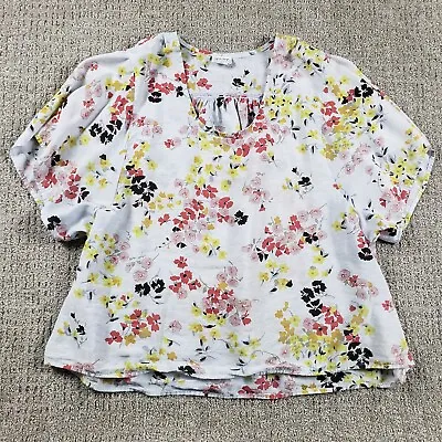 HABITAT Top Womens XL Blue Floral Blouse/Shirt • $5