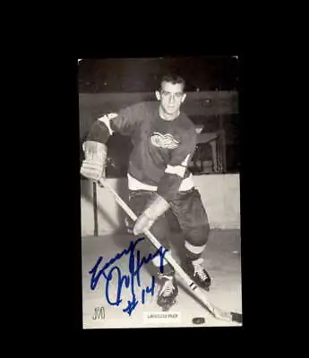 Larry Jeffrey Signed JD McCarthy Vintage Postcard 1950`s 60`s Detroit Red Wings  • $15