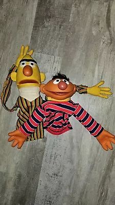 Bert And Ernie Sesame Street Vintage Rare Old Hand Puppets 1970s • $0.99