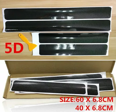 4x Auto Accessories Carbon Fiber Stickes Car Scuff Plate Door Sill Sticker 2022 • $9.98