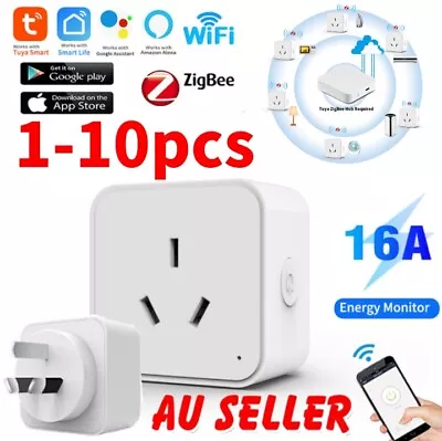 16A Tuya WiFi/Zigbee Smart Plug With Energy Monitor App Voice Control For Alexa~ • $20.11