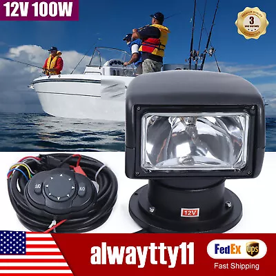 100W Marine Spotlight Offroad Truck Car Boat Search Light 12V W/ Remote Control • $79.80