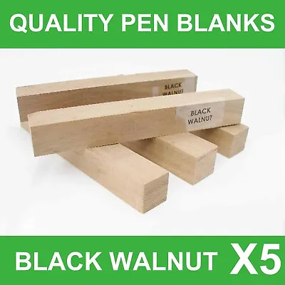 Exotic Wood Pen Blanks Woodturning Pen Blanks - Black Walnut Pen Blanks X 5 • £10.59