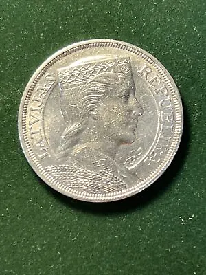 LATVIA Republica 1929 Silver  .835 Coin 5 LATI • $55