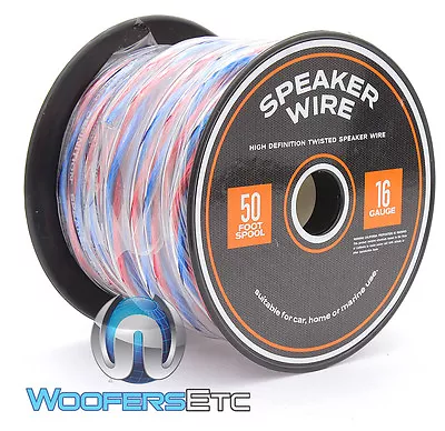 True 16 Gauge 50 Ft Spool High Definition Twisted Speaker Car Home Marine Wire • $29.99