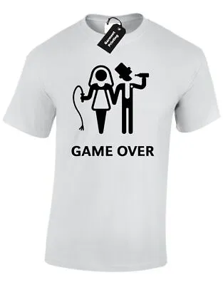 Game Over Mens T Shirt Groom Bride Wedding Gift Present Boyfriend Husband Wife • £8.99