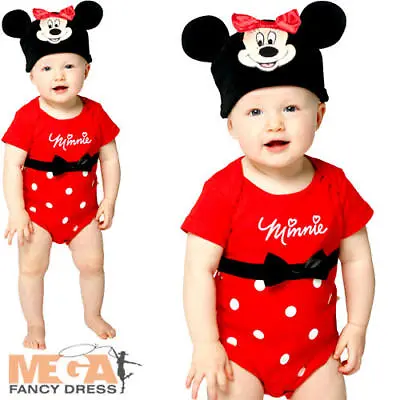 Minnie Mouse Infants Fancy Dress Animal Disney Baby Toddlers Costume 0-24 Months • £12.49