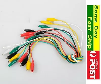 10 Pcs 5-Color Double Ended Alligator Small 28 Mm Clips Test Lead Jumper Wire AU • $9.98