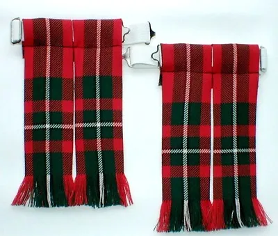 Kilt Flashes Tartan Macgregor Red Modern Hose Sock Worsted Wool Made In Scotland • £18.99