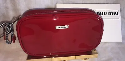 Miu Miu Small Red Patent Leather Clutch With A Decorative Bow  New ! • $38