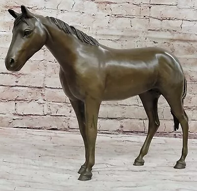 Hand Made Stallion Horse By French Artist P.J Mene Genuine Bronze Sculpture Art • $599