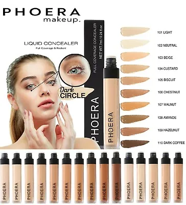 £1.50 • Buy Phoera Concealer Foundation Full Coverage Makeup Matte Brighten Long Lasting 