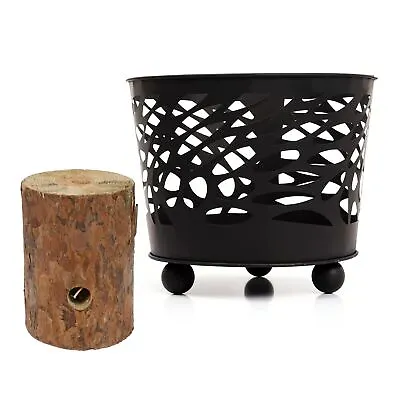 Black Steel Brazier Fire Pit Basket And Swedish Torch With Citronella • £30.99