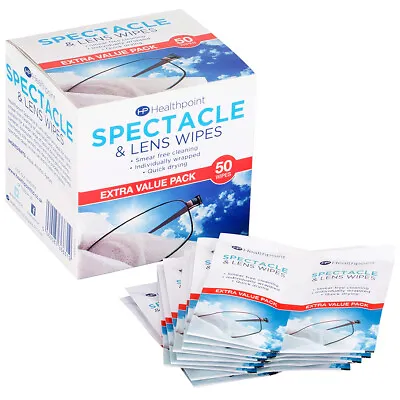 £5.95 • Buy Healthpoint Spectacle Lens Cleaning Wipes Glasses Lenses Sunglasses Wet Optical
