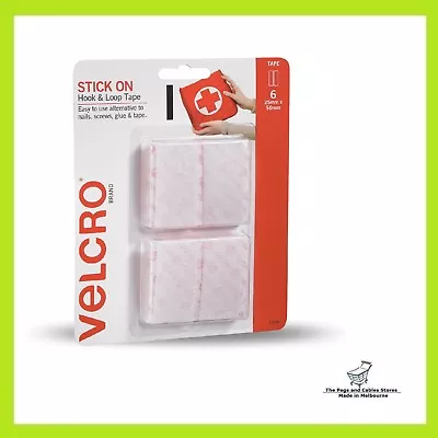 VELCRO® Brand 25 X 50mm White Stick On Hook And Loop Tape - 6 Pack • $32.50