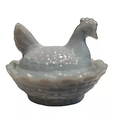 Vintage Boyd Hen On Nest Glass Salt Chick Chicken Dish- Misty Vale #80 • $24.97