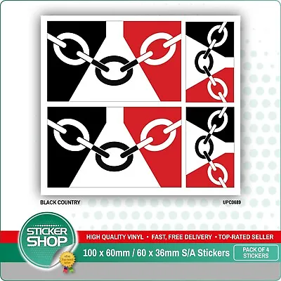 4 X BLACK COUNTRY FLAG VINYL CAR VAN IPAD LAPTOP STICKER • £1.93