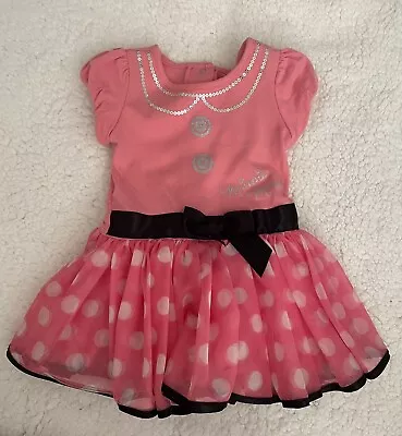 Disney Store Minnie Mouse Girls Classic Pink Dress 9-12 Months • $6.99