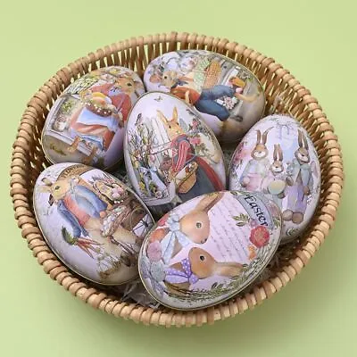 6pcs/set Painted Easter Egg Tin Box  Vintage Decor • $30.67