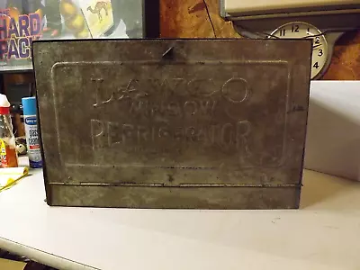 Vintage  LAWCO WINDOW REFRIDGERATOR Ice Box Metal Tin Cooler Early 1900s • $80