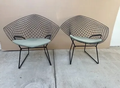 Slightly Used  Knoll Bertoia Diamond Chairs Set Of 2 Authentic Perfect Condition • $3000