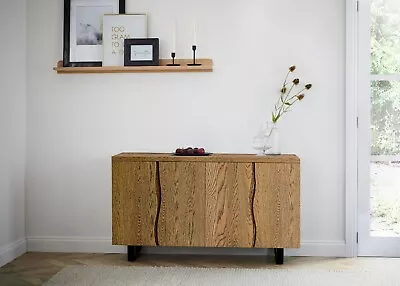 Large Oak Sideboard Metal Legs 4 Doors Modern Sideboard Sideboard With Legs • £595