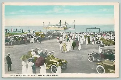 Oak Bluffs MA~Ladies In White & Families Steamship Passengers Wait 1920s Cars. • $10.50